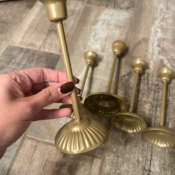 Set of Imitation Gold Candle Holders - Picture 2 of 5